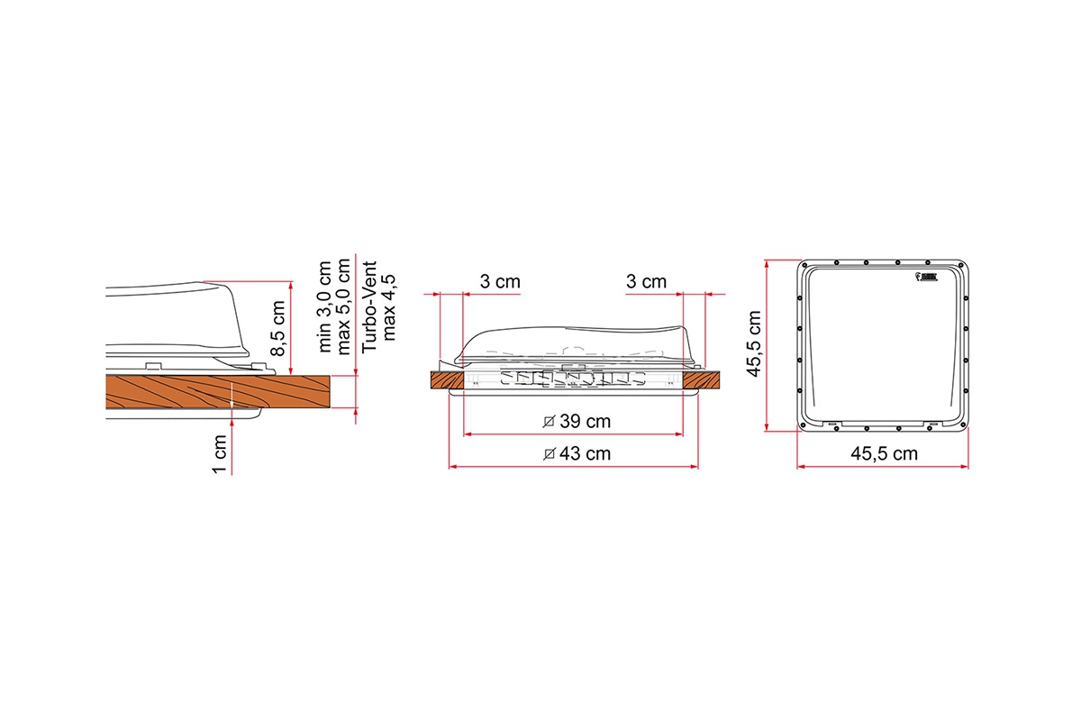 FIAMMA Vent Premium 40x40 Dijital Fanlı Havalandırma