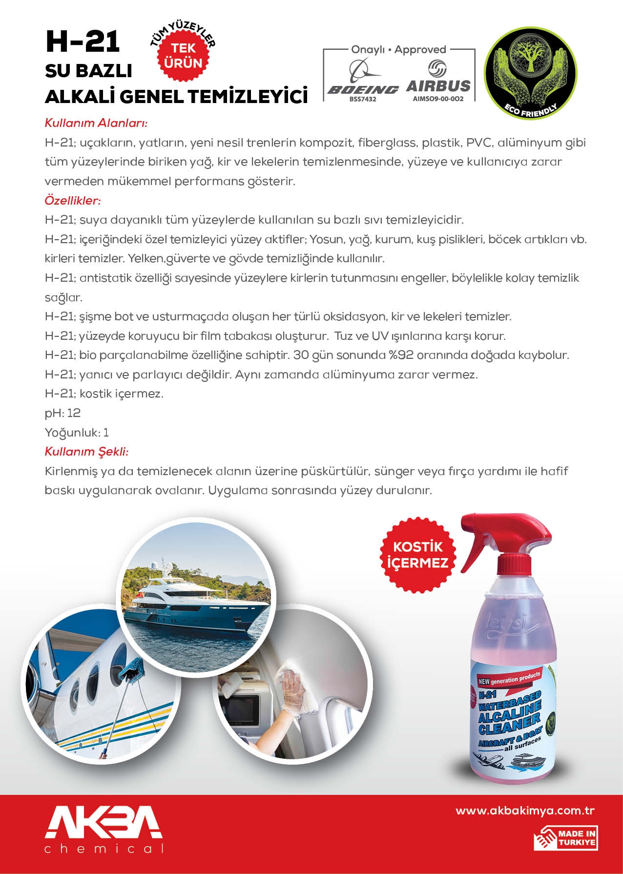 H-21  SU BAZLI ALKALİ GENEL TEMİZLEYİCİ 750 mL